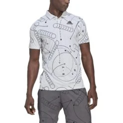 Polo Club De Tennis à Imprimé Adidas -Decontracte Mode Boutuique adidas hc8492 4 apparel on model front view white