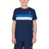 T-shirt Enfant K-Swiss Core Team Stripe Crew -Decontracte Mode Boutuique k swiss 184923400 bleu navy 1
